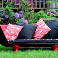 Upcycled bathtub couch