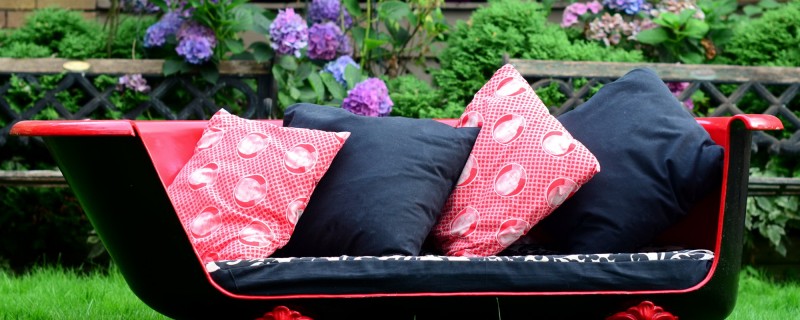 Upcycled bathtub couch