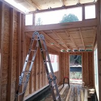 Interior shot of greenmoxie tiny house framing