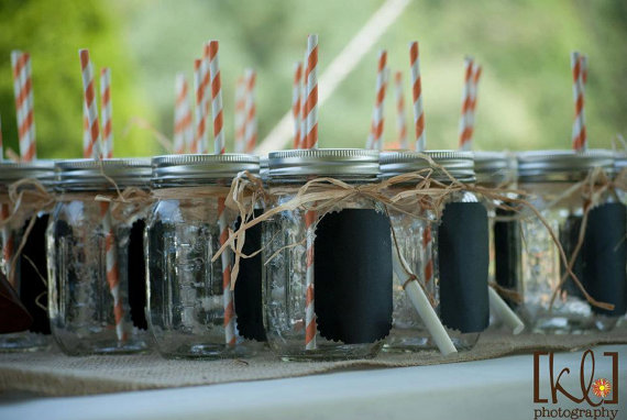 Green home: Blackboard Mason Jar glasses
